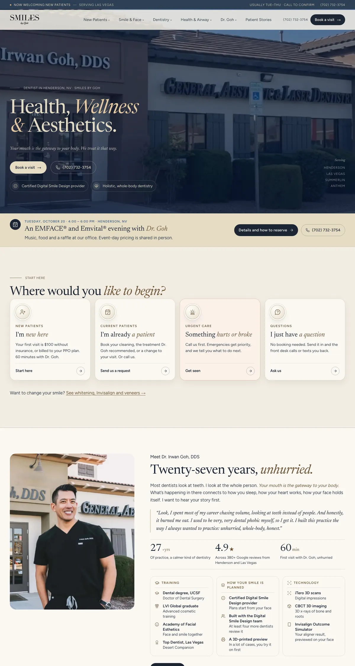 Smiles by Goh website on a desktop, Henderson, NV
