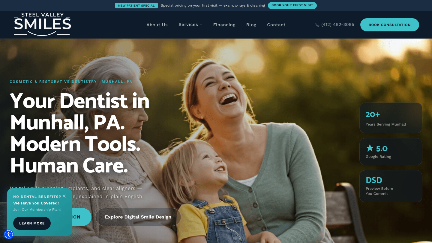 Steel Valley Smiles website