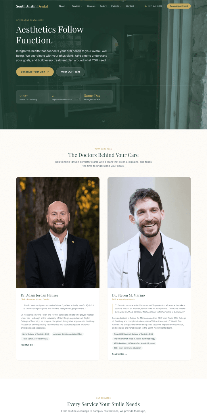South Austin Dental website