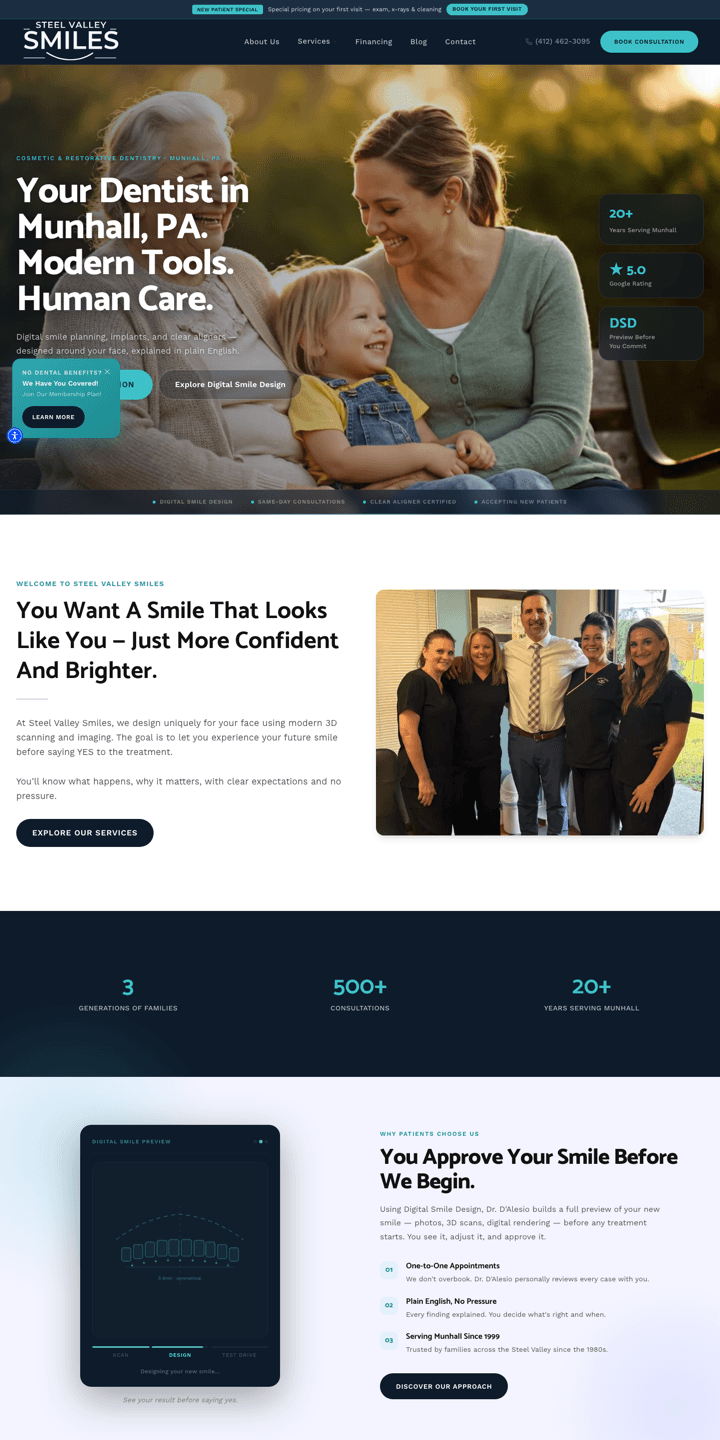 Steel Valley Smiles website