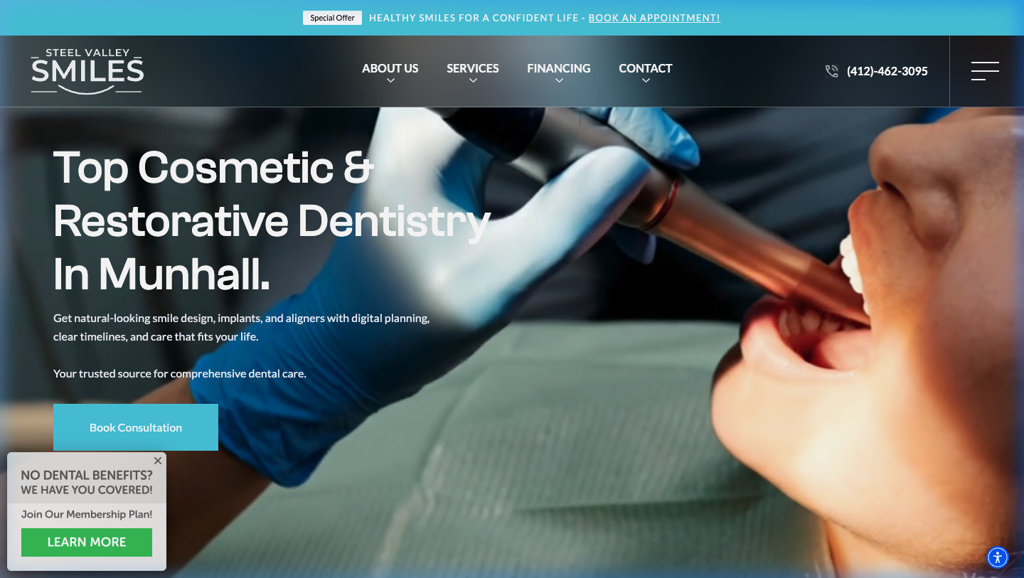 Steel Valley Smiles dental website - Munhall, PA